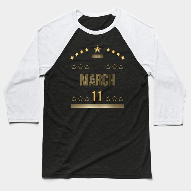 March 11 Baseball T-Shirt by AnjPrint